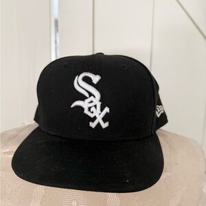 SOX Black Baseball Cap with White Logo